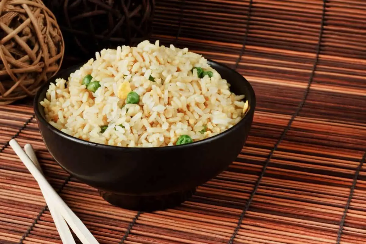 Egg fried rice in a bowl