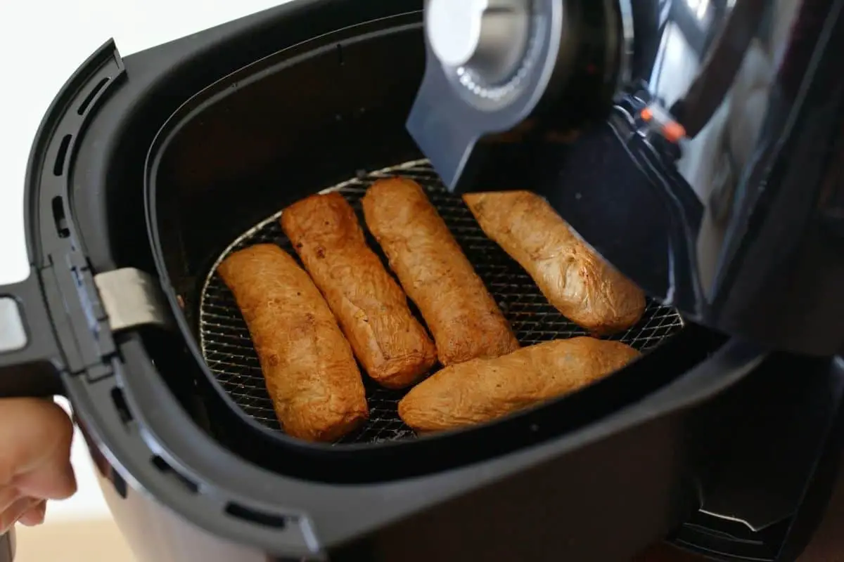Air fryer with fish inside