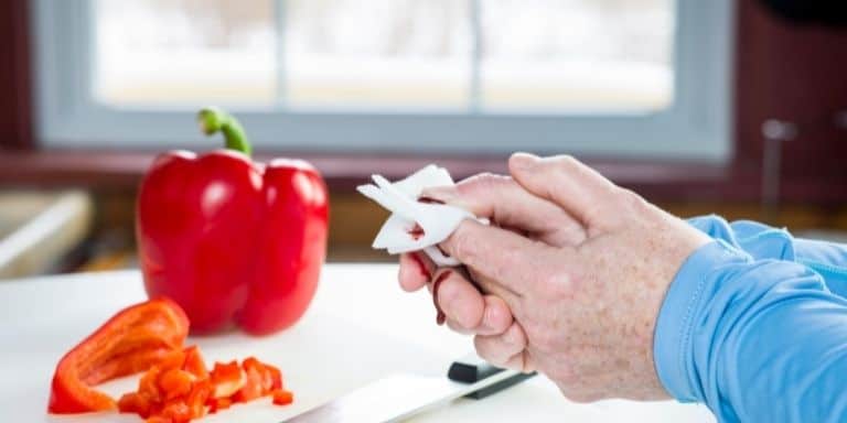 A kitchen accident with a knife