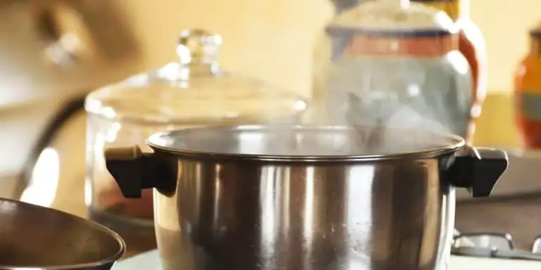 steaming pot in the kitchen