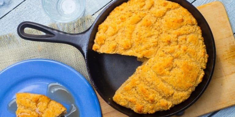 Cornbread in a pan