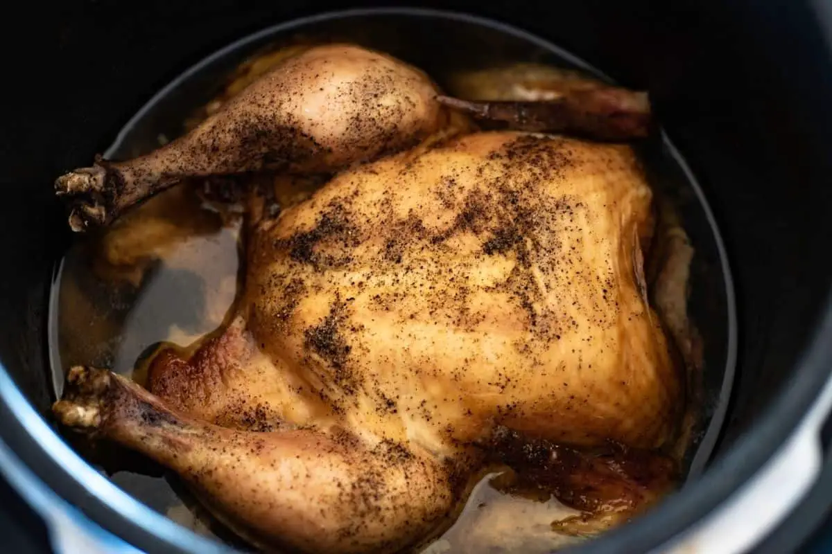 Whole chicken in a slow cooker
