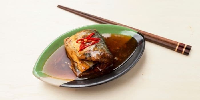 Saba fish in teriyaki sauce
