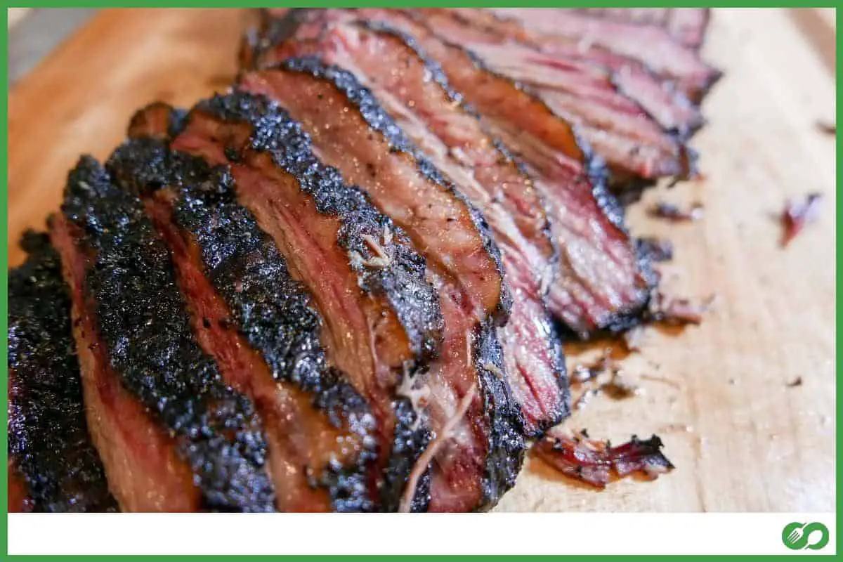 Sliced smoked brisket