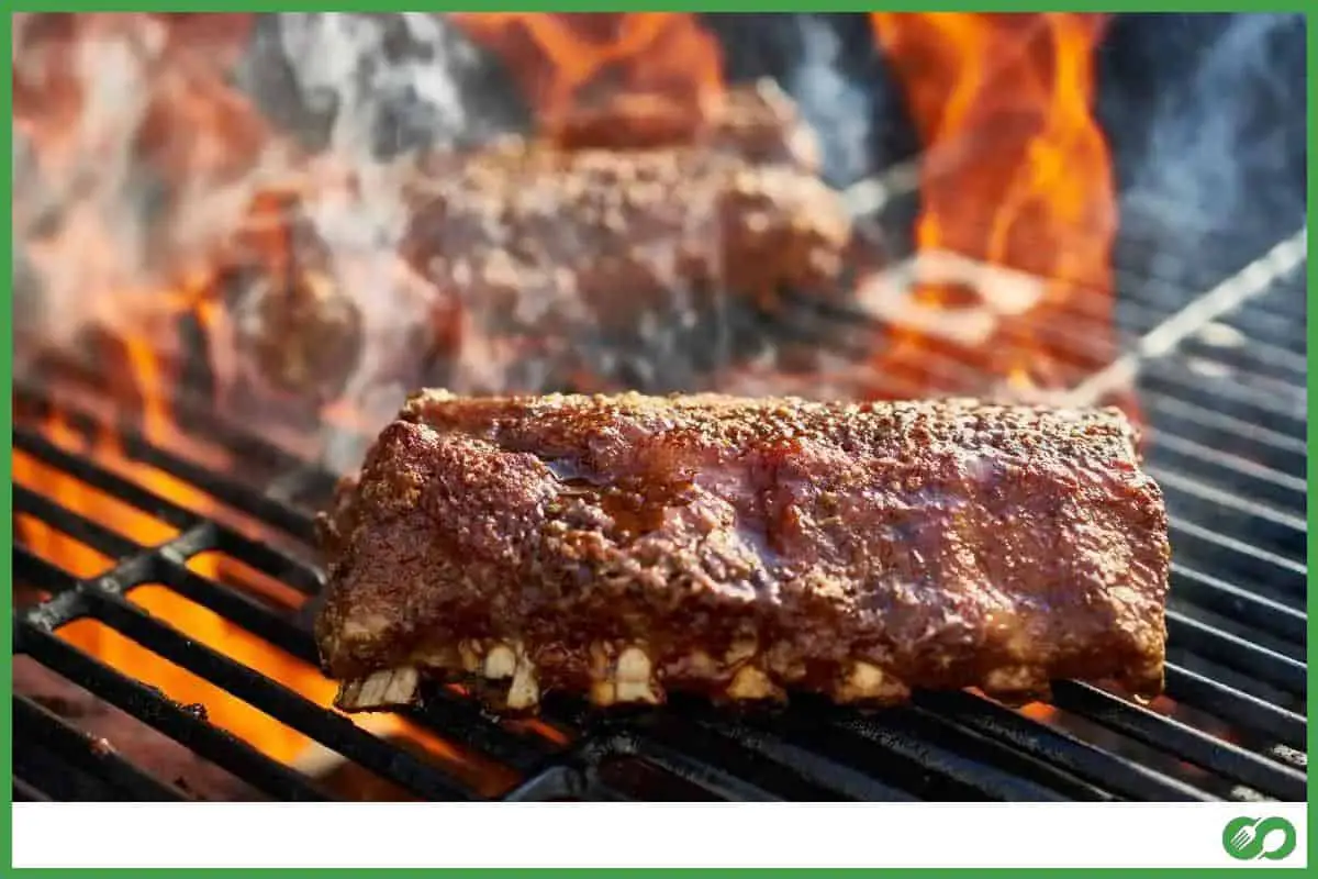 Grilling baby back pork ribs